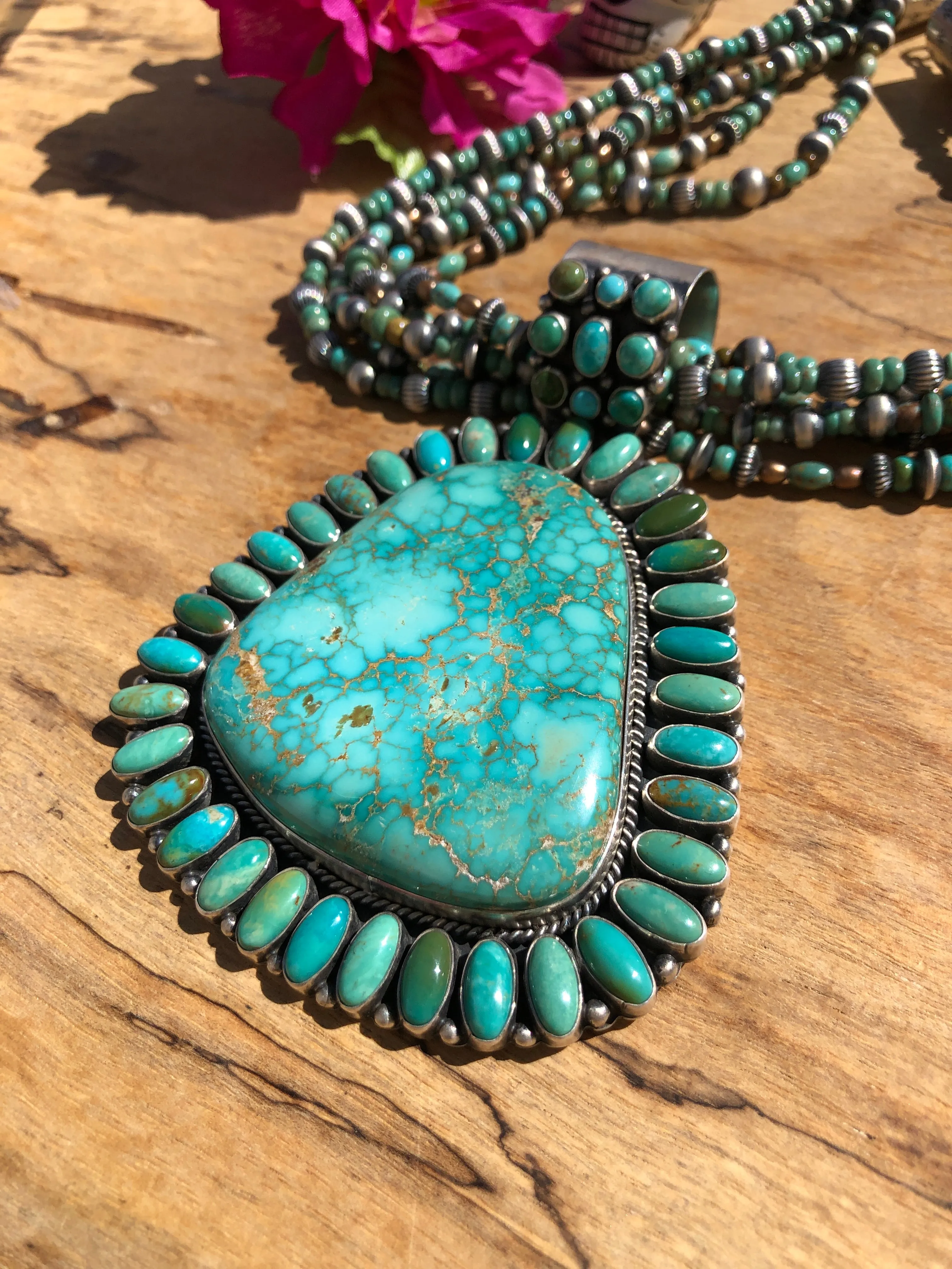 4 Strand Pendant Necklace Set