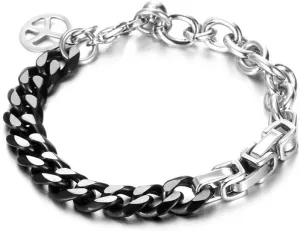 8 Inch Hip-Hop Silver Bracelets for Woman Chain Patchwork Bracelet Stainless Steel Cuban Link Chain Bracelets for Man and Woman for Birthday Graduation Jewelry Gifts, Adjustable Cuban Bracelets