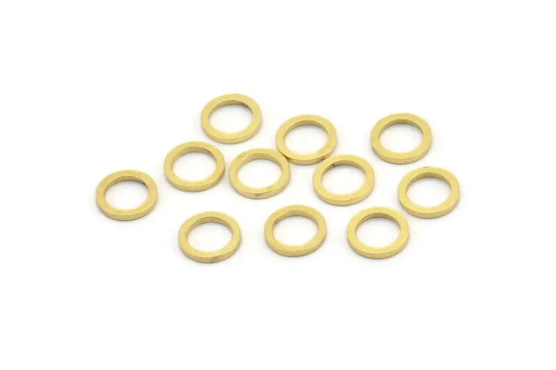 8mm Brass Ring, 50 Raw Brass Circle Connectors (8x1mm) A3773