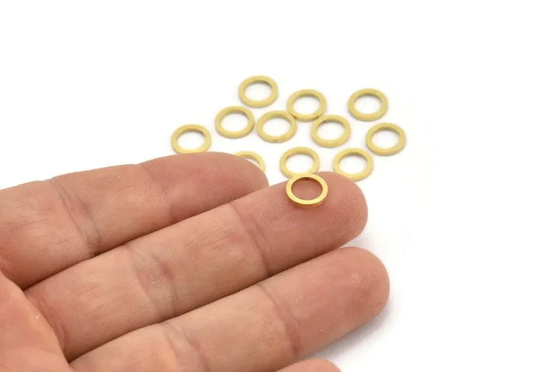 8mm Brass Ring, 50 Raw Brass Circle Connectors (8x1mm) A3773