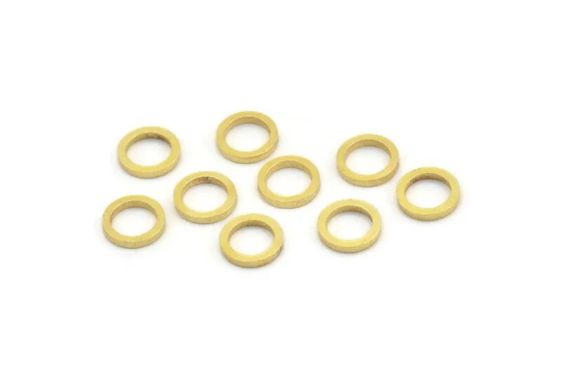 8mm Circle Connectors - 50 Raw Brass Circle Connectors (8x1.2mm) N0437