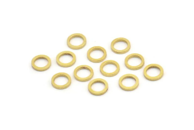 8mm Circle Connectors - 50 Raw Brass Circle Connectors (8x1.2mm) N0437