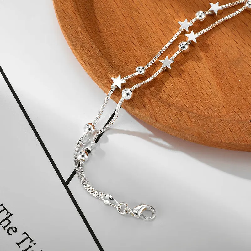 925 Sterling Silver Double Layers Bracelets