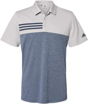 adidas - Heathered Colorblocked 3-Stripes Polo - A508