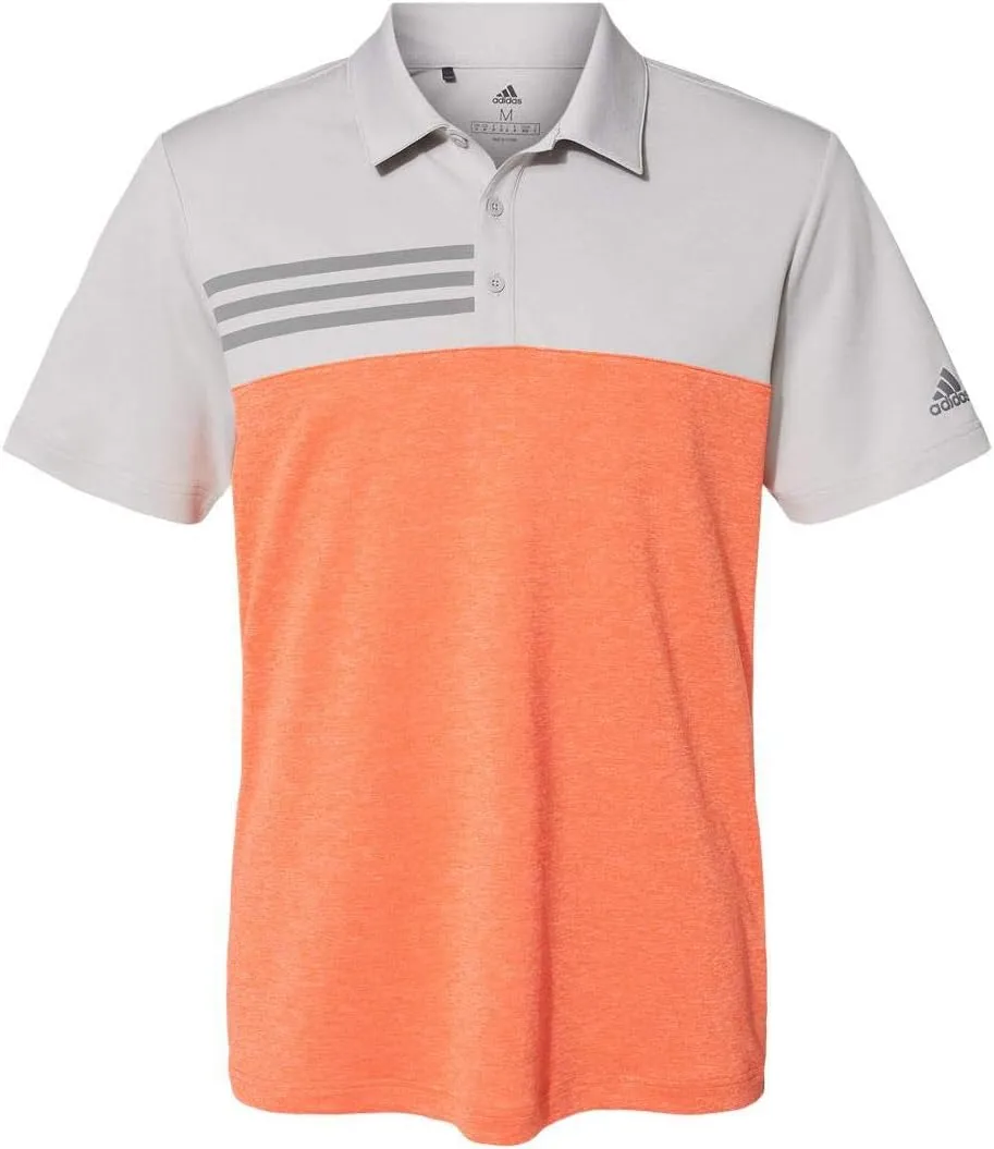 adidas - Heathered Colorblocked 3-Stripes Polo - A508