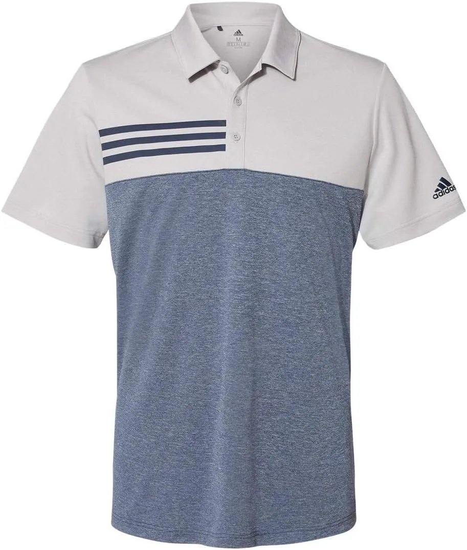 adidas - Heathered Colorblocked 3-Stripes Polo - A508