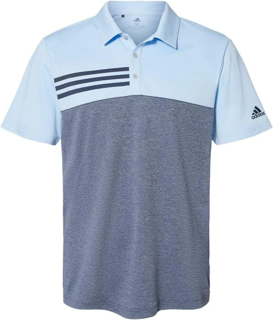 adidas - Heathered Colorblocked 3-Stripes Polo - A508