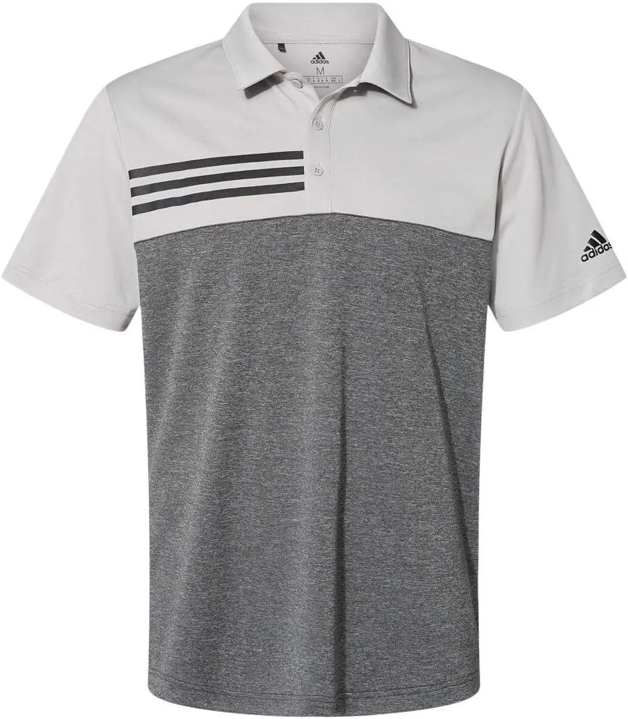 adidas - Heathered Colorblocked 3-Stripes Polo - A508