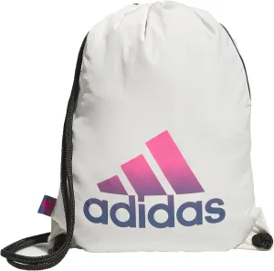 adidas Ready Sackpack, Drawstring Backpack for Women and Men, Lightweight Small Gym Bag, Off White/Pulse Magenta Pink/Preloved Ink Blue, One Size
