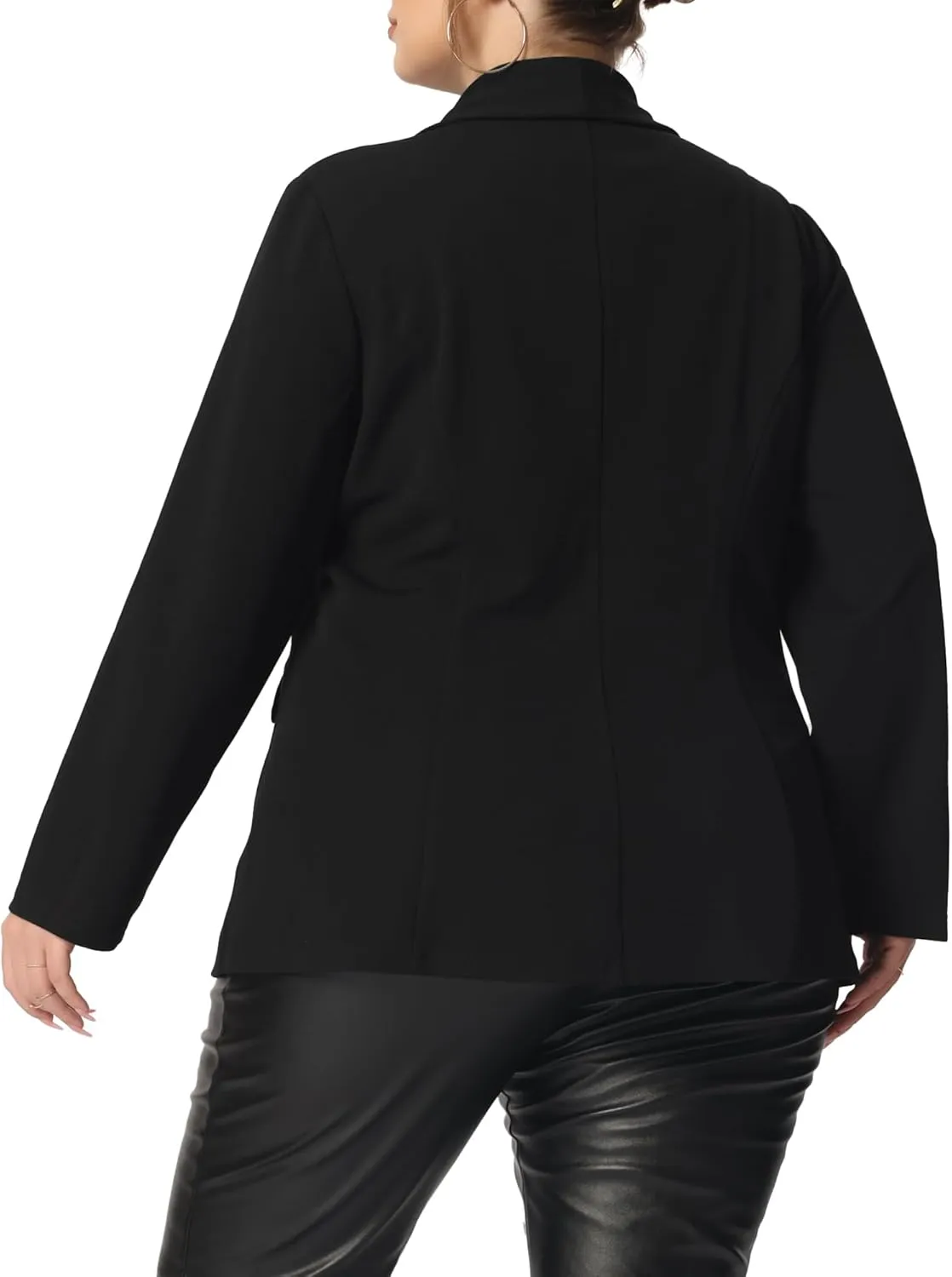 Agnes Orinda Plus Size Shiny Sequin Blazer for Women Button Jacket Lapel Casual Sparkle Party Blazers