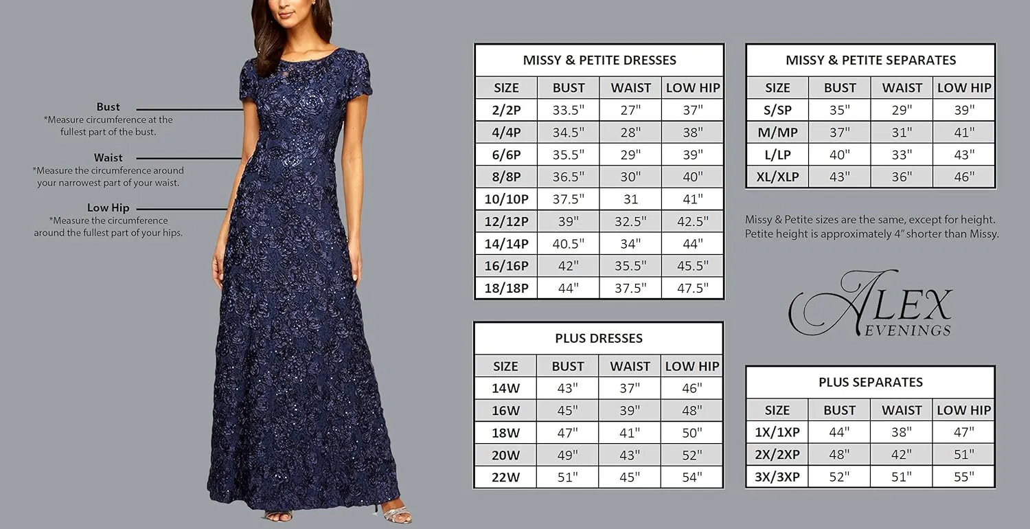 Alex Evenings Women's Wide Leg Chiffon Dress Mother of The Bride, Elegant Formal Pant (Plus Size)