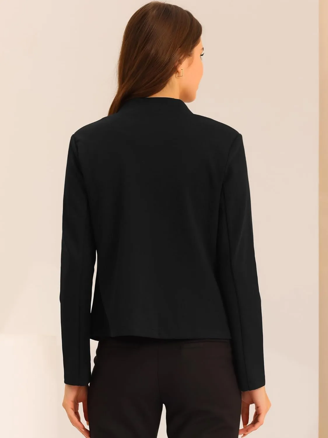 Allegra K Business Casual Blazer for Women's Notched Neck Suit Jacket Long Sleeve Open Front Blazers