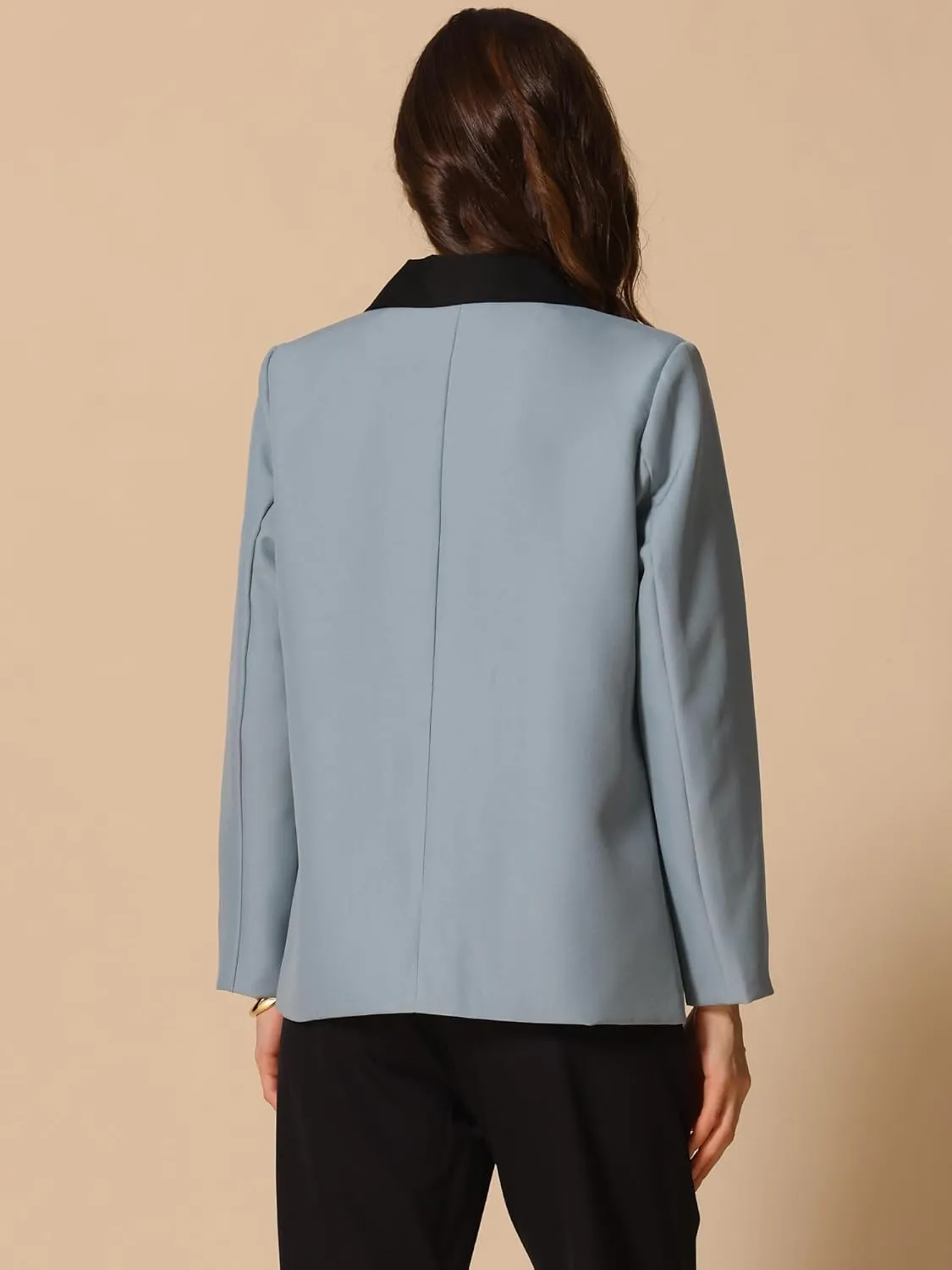 Allegra K Women's Blazers Business Casual Open Front Work Office Blazer Suit Solid Jacket with Pockets
