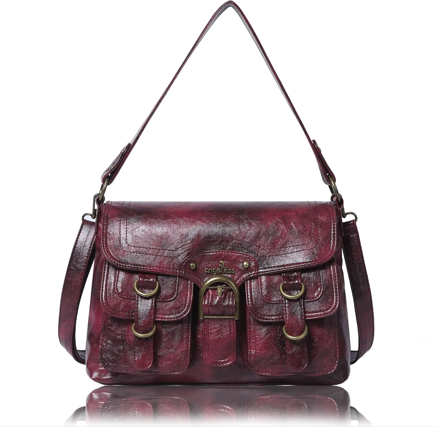 Angel Kiss Purses and Handbags for Women,Vegan Leather Hobo Purses Crossbody Hobo Bag Tote Satchel Handbags