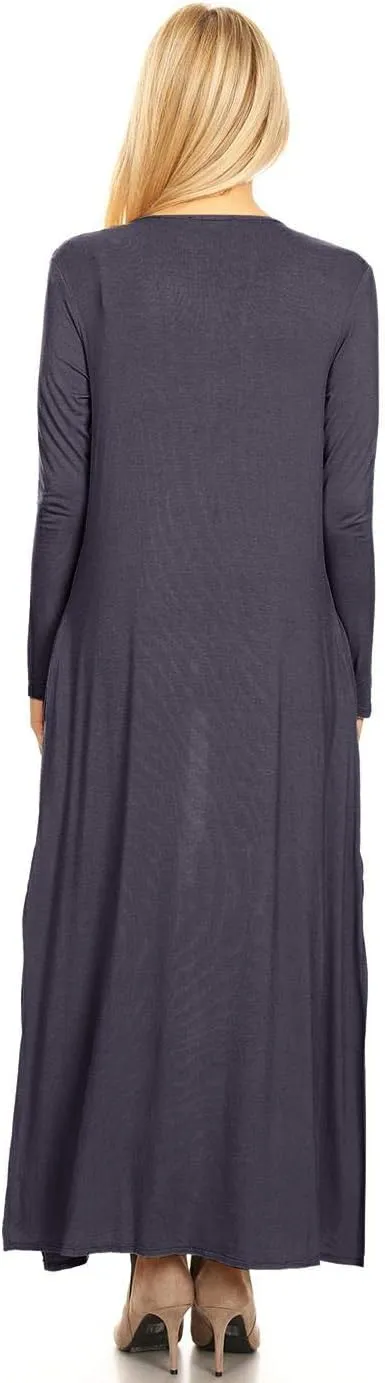 Anna-Kaci Women's Casual Cardigan Long Sleeve Open Front Drape Cardigans Lightweight Long Duster
