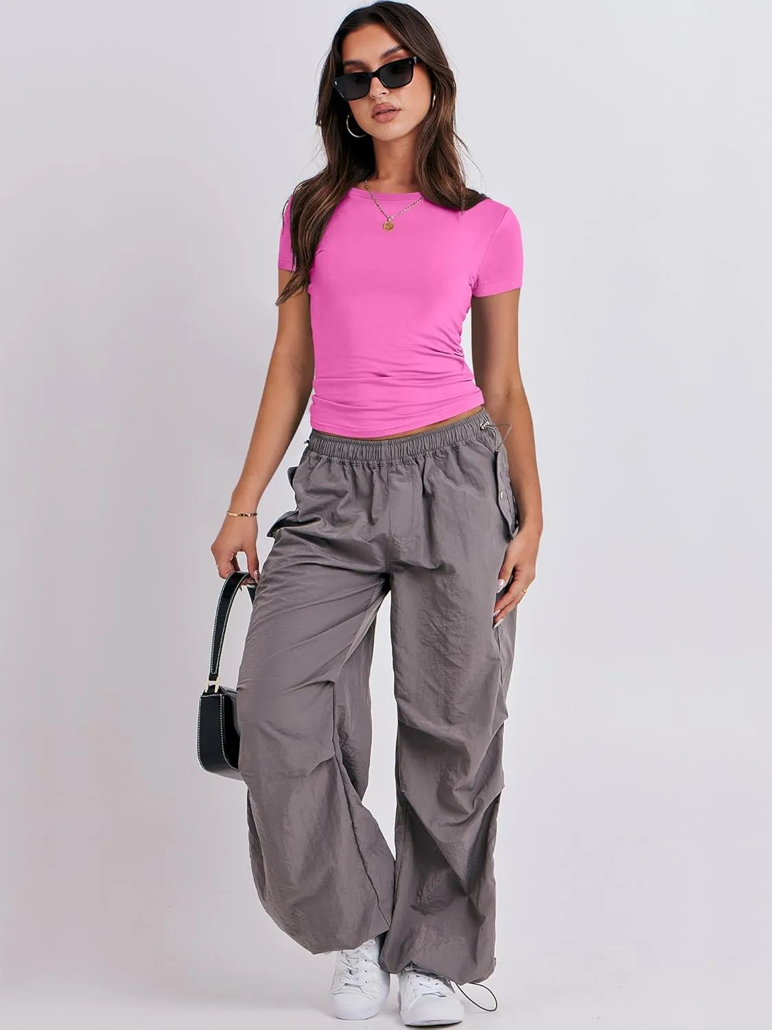 ANRABESS Womens 3 Pack Short Sleeve Shirts 2025 Crop Tops Tight Fitted Basic Tees Workout T Shirts Y2k Clothes Summer Outfit