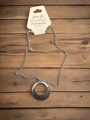 Antique Silver Round Necklace