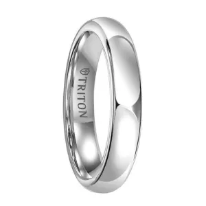 ANWEN Women's Domed White Tungsten Ring with Polished Finish by Triton Rings - 4 mm & 5 mm