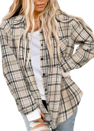 Asiertiy Womens Buffalo Plaid Flannel Shirt Long Sleeve Collar Button Down Blouses Lightweight Tops (S-2XL)