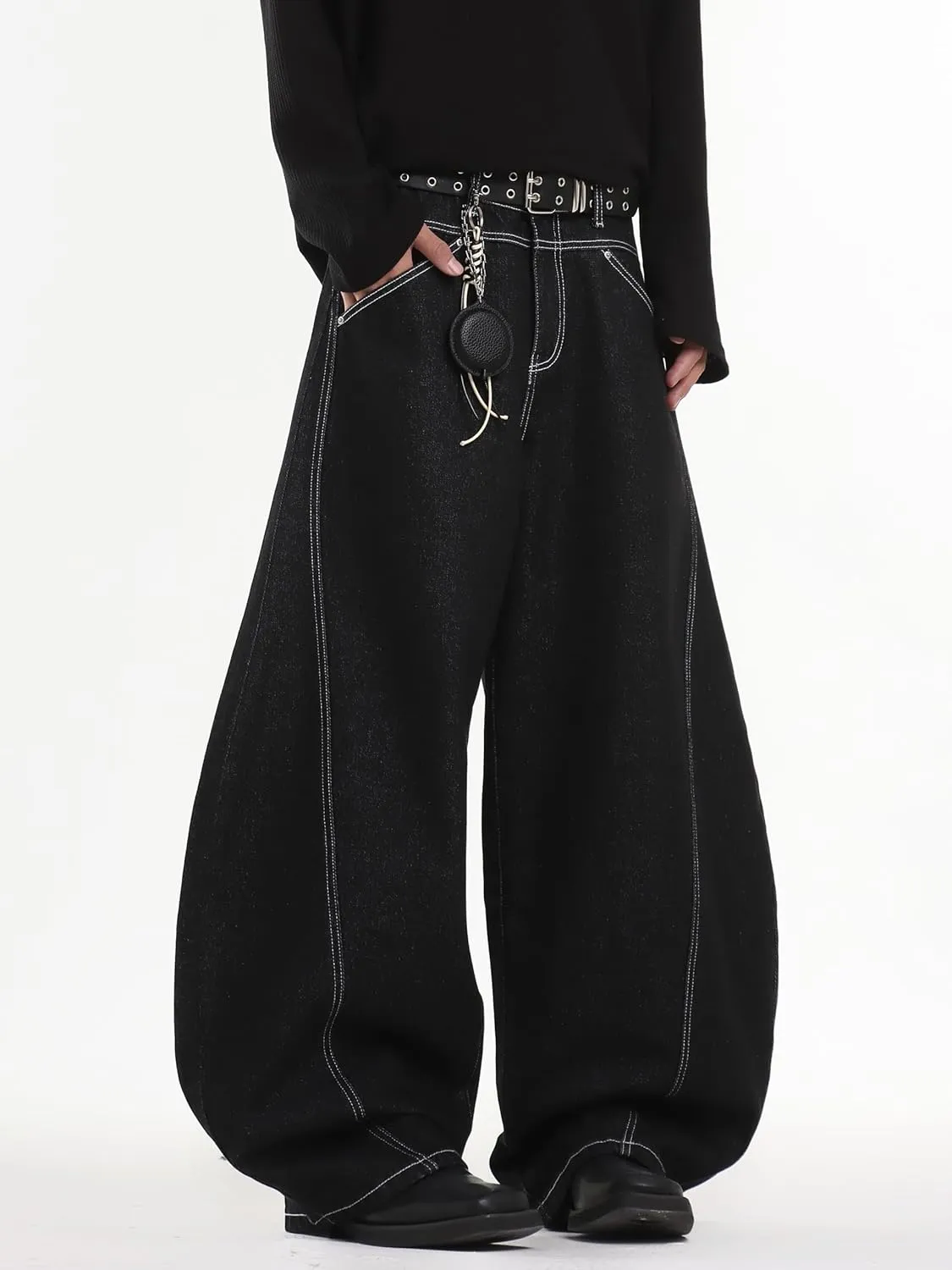 Baggy Barrel Jeans for Woman Men Wide Leg Loose Fit Jeans Y2K Hip Hop Streetwear Denim Pants