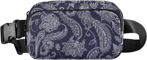 Boho Paisley Pattern Fashion Fanny Pack for Men Women, Small Waterproof Waist Pack with Adjustable Strap for Travel Running Hiking