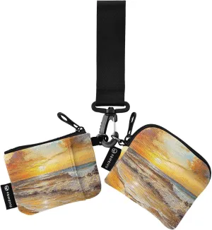 Bolaz Mini Zip Around Wristlet Wallet for WomenDetachable Dual Pouch Card Wallet for Sports Outdoor Men Travel-Beach_sunset_seawater_landscape