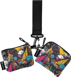 Bolaz Mini Zip Around Wristlet Wallet for WomenDetachable Dual Pouch Card Wallet for Sports Outdoor Men Travel-Cats with The Zoomies Pattern