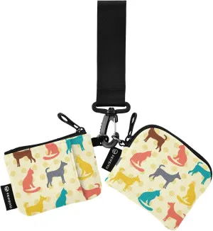 Bolaz Mini Zip Around Wristlet Wallet for WomenDetachable Dual Pouch Card Wallet for Sports Outdoor Men Travel-Colorful Cat Pattern10