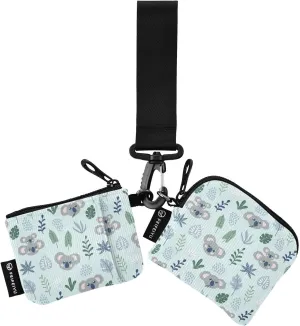 Bolaz Mini Zip Around Wristlet Wallet for WomenDetachable Dual Pouch Card Wallet for Sports Outdoor Men Travel-Cute Koala Bear Leaf