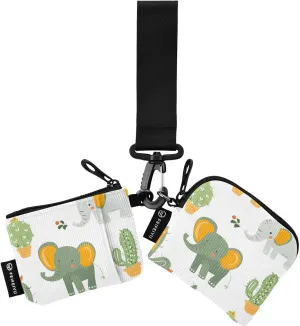 Bolaz Mini Zip Around Wristlet Wallet for WomenDetachable Dual Pouch Card Wallet for Sports Outdoor Men Travel-Elephant Cactus