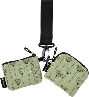 Bolaz Mini Zip Around Wristlet Wallet for WomenDetachable Dual Pouch Card Wallet for Sports Outdoor Men Travel-Flower