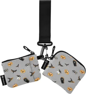 Bolaz Mini Zip Around Wristlet Wallet for WomenDetachable Dual Pouch Card Wallet for Sports Outdoor Men Travel-Halloween3