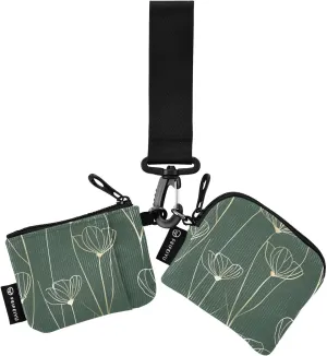 Bolaz Mini Zip Around Wristlet Wallet for WomenDetachable Dual Pouch Card Wallet for Sports Outdoor Men Travel-Lines Flowers