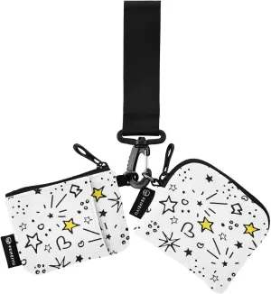 Bolaz Mini Zip Around Wristlet Wallet for WomenDetachable Dual Pouch Card Wallet for Sports Outdoor Men Travel-Star Printing