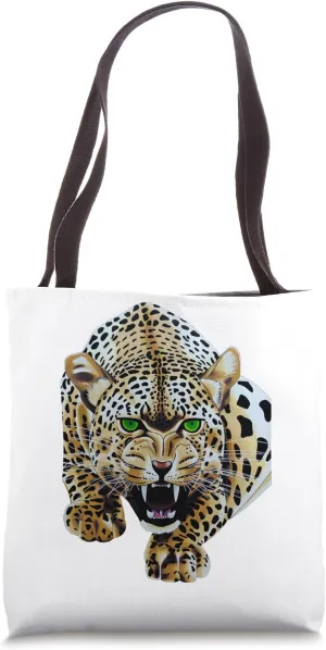 Bold Leopard Wildlife Jungle Vibes Vintage Leopard Print Art Tote Bag