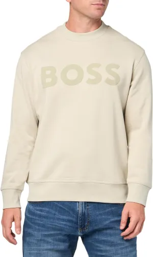 BOSS Men's Bold Logo French Terry Crew Neck Sweatshirt
