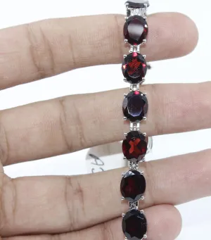 Bracelet Handmade Garnet Watch Charm girls woman 10x8 mm 7in