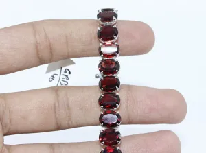 Bracelet Handmade Garnet Watch Charm girls woman 9x7 mm 7in