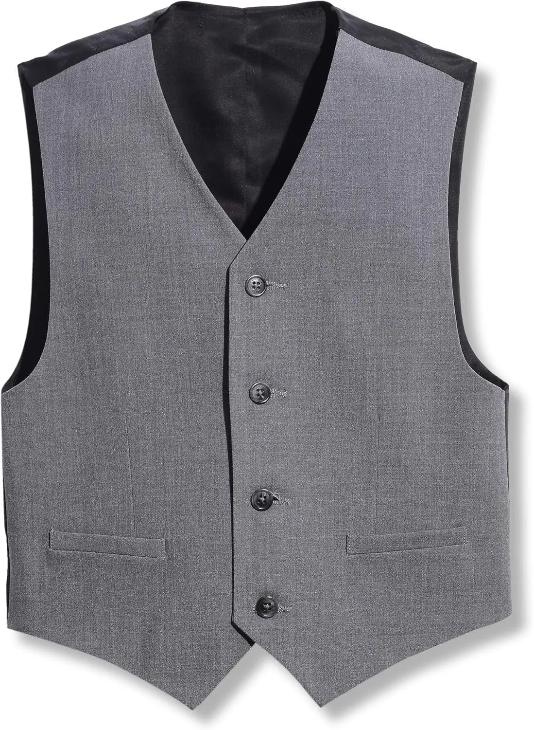Calvin Klein Boys' Formal Suit Vest, Tailored Fit & Adjustable Back Strap, 4-button Single Breasted Closure & 2 Slit Pockets