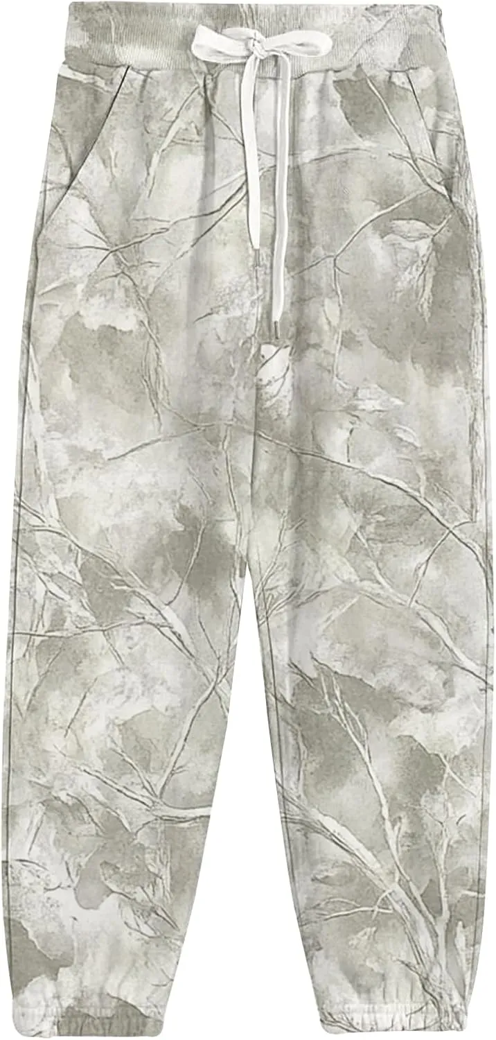 Camo Sweat Set for Women 2 Piece Hoodie Sets Maple Leaf Print Oversized Sweatshirt Sweatpants Fall Outfits