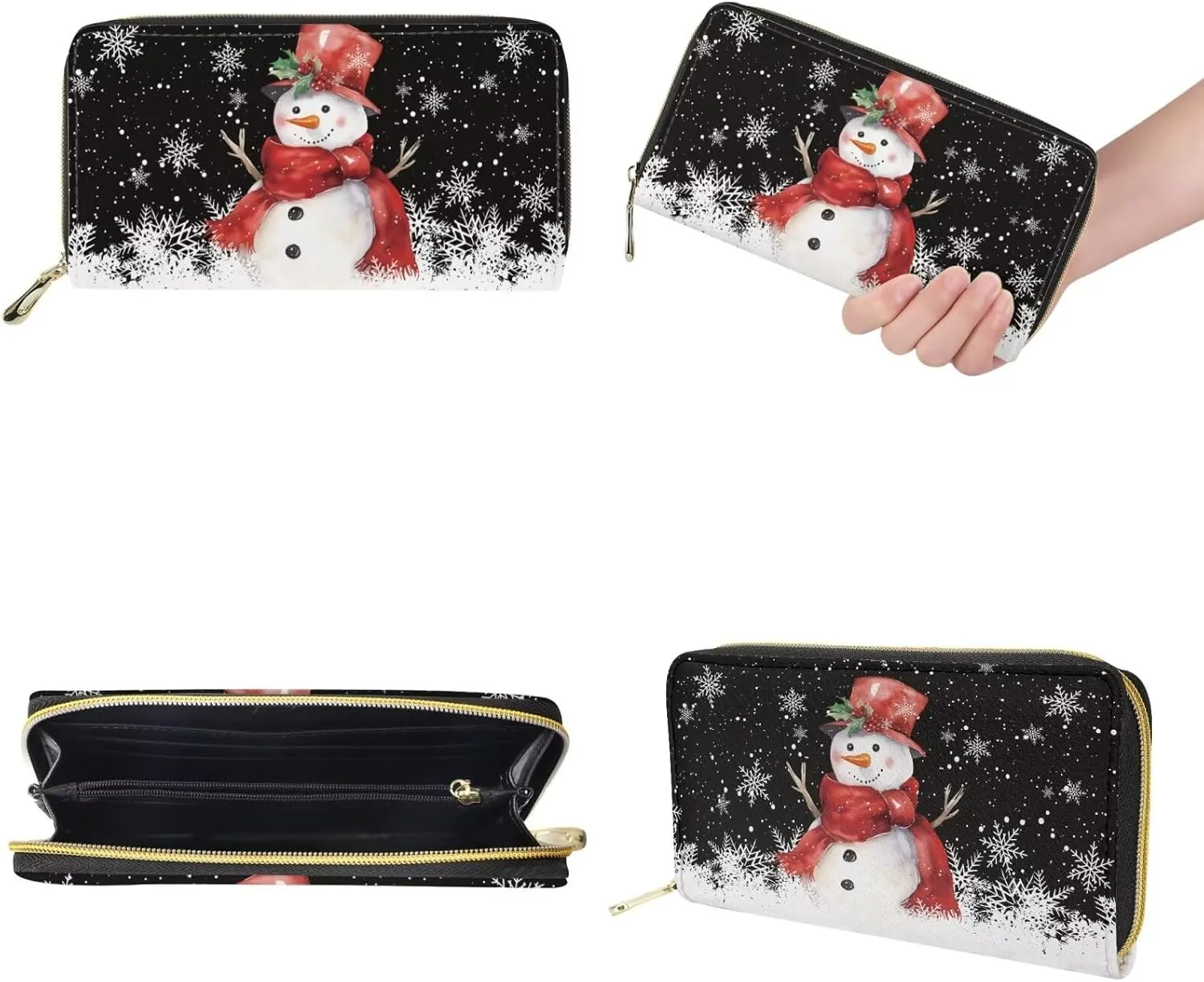 Christmas Crossbody Satchel Bags for Women Large Capacity Shoulder Tote Bag with Wallet and Keychain Set
