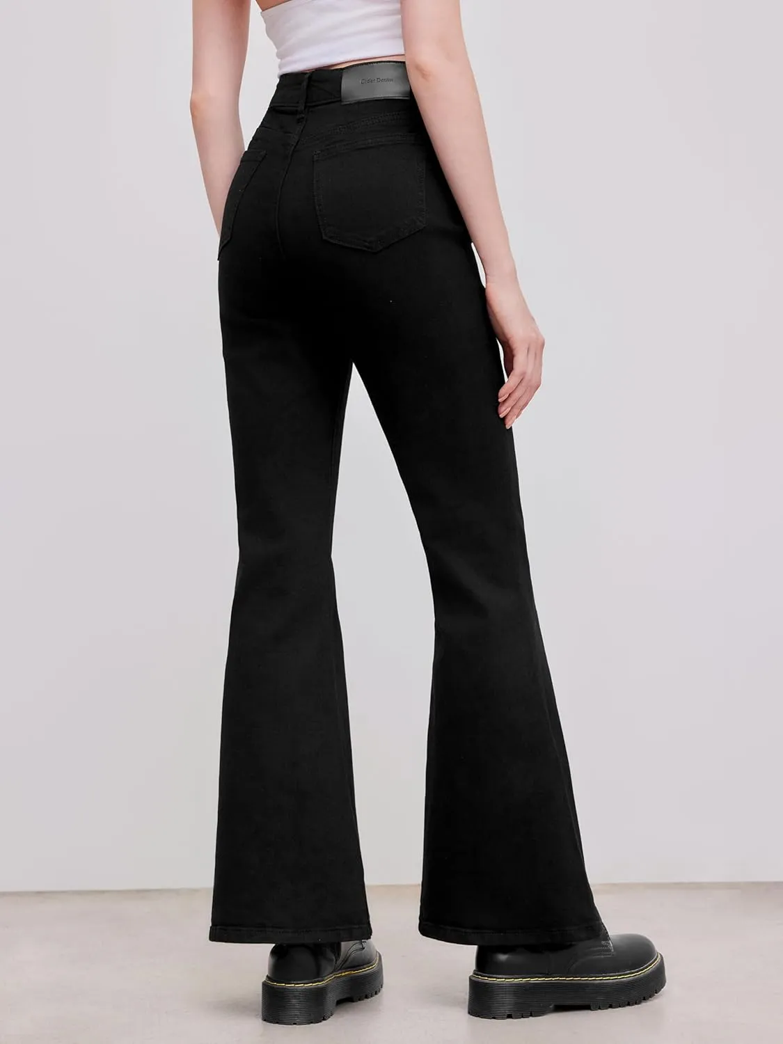 CIDER Flare Jeans for Women High Waist Stretch Wide Leg Denim Pants Slim Fit Jeans