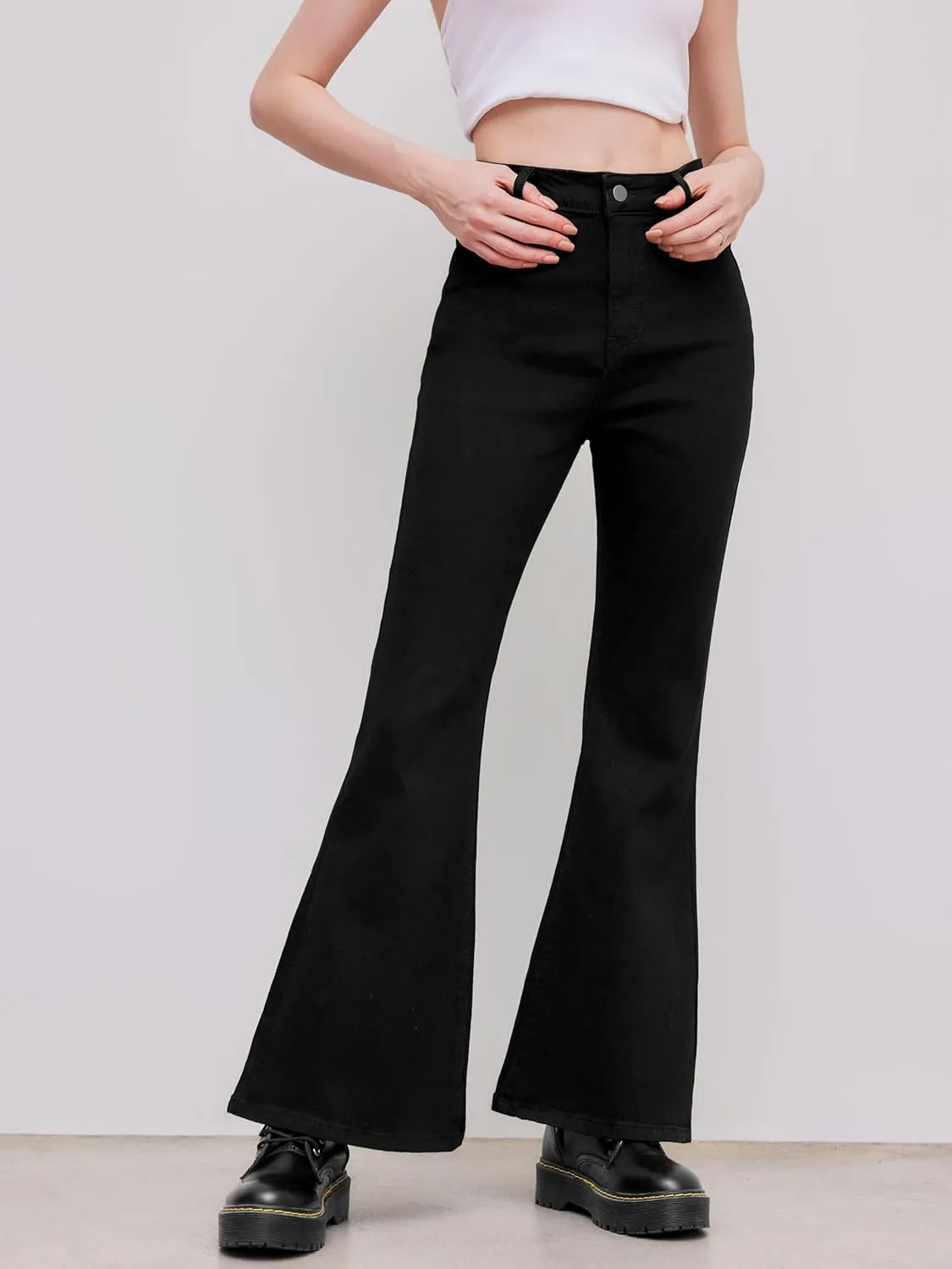CIDER Flare Jeans for Women High Waist Stretch Wide Leg Denim Pants Slim Fit Jeans