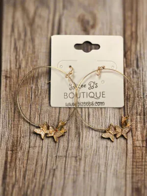 Circular Dangle Butterfly Earrings