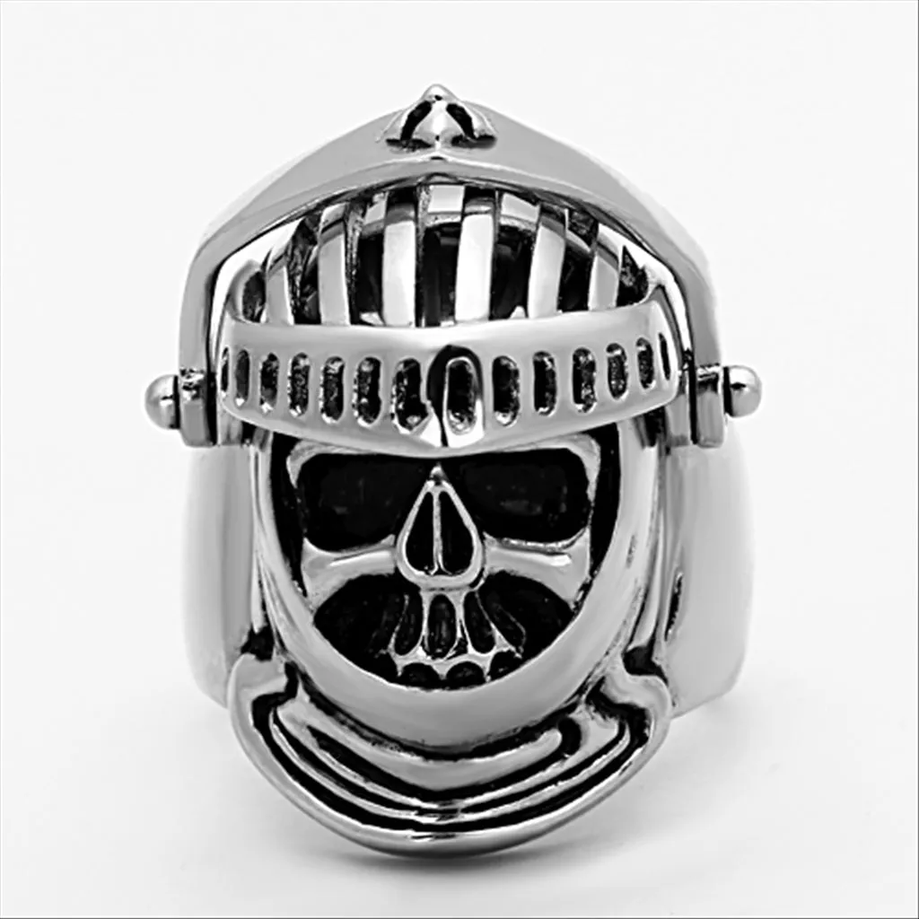 CJ1348 Wholesale Men's Stainless Steel Men's Knight Helmet Skull Ring