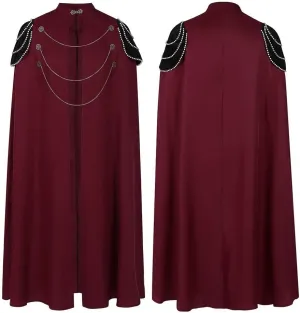 Cloak Medieval European Royal Cloak Perfectly Blending Fashion and Functionality, Tailored for Both Male and Female Wearers(Average Size Wine)(Wine)