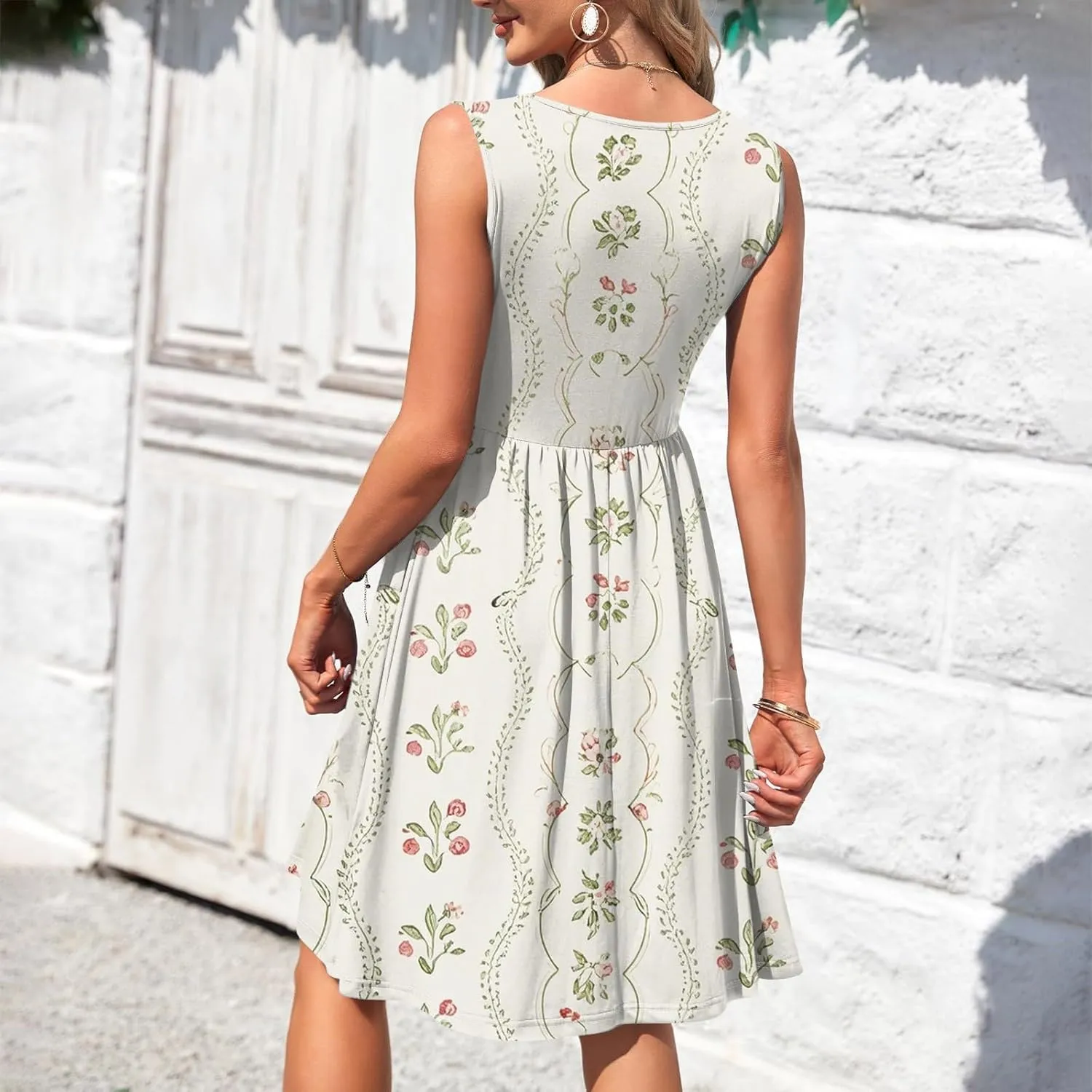 COTECRAM Summer Dresses for Women 2025 Beach Vacation Casual Sleeveless Tank Sundresses Boho Hawaiian Dress with Pockets