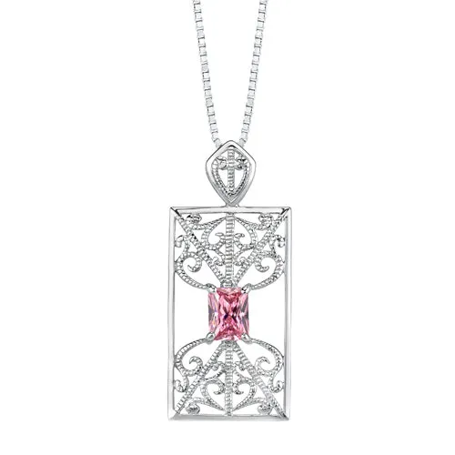 Cubic Zirconia Pendant Earrings Set Sterling Silver
