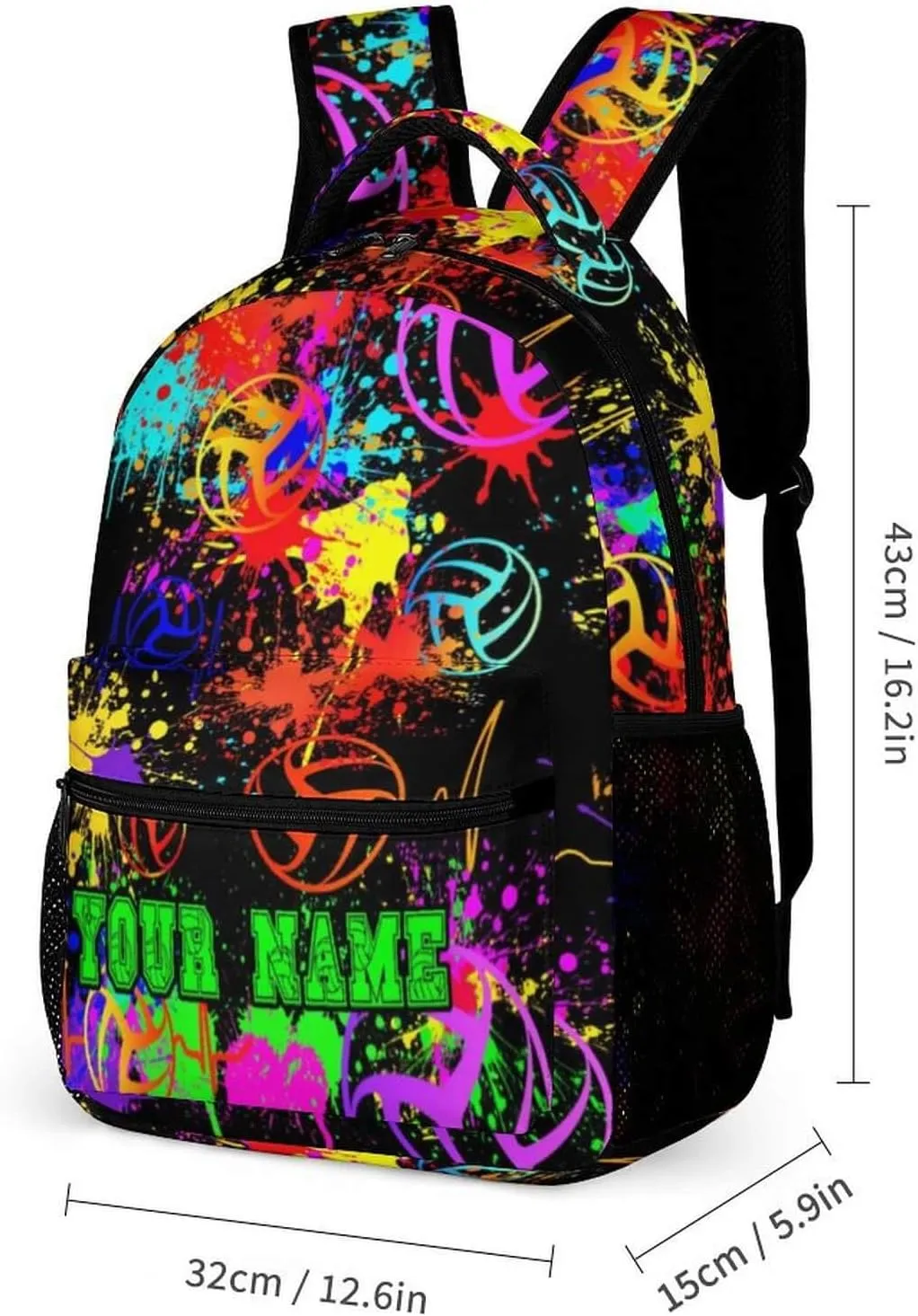 Custom Volleyball School Backpack for Kids Girls Boys, 16 Inch Cool Volleyball Themed Bookbag, Personality School Backpack for Students Children, sustainable, Lightweight, Large Capacity