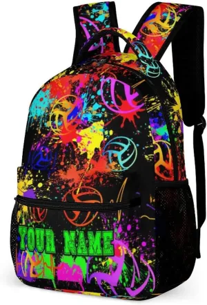 Custom Volleyball School Backpack for Kids Girls Boys, 16 Inch Cool Volleyball Themed Bookbag, Personality School Backpack for Students Children, sustainable, Lightweight, Large Capacity